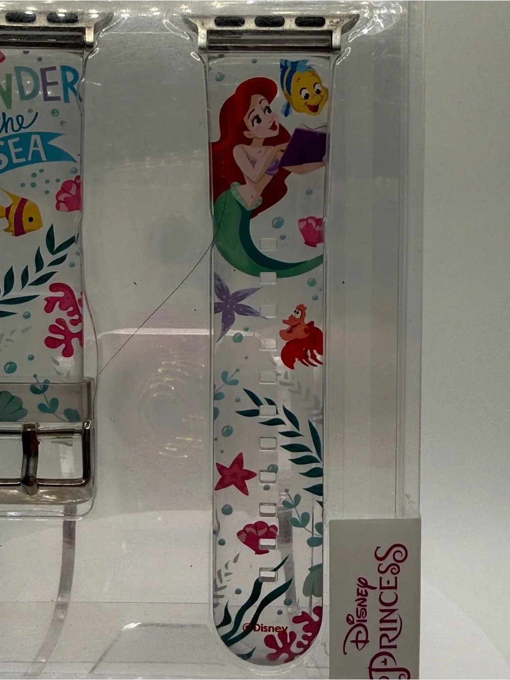 NWOT Disney The Little Mermaid Ariel Apple Watch Band - Under the Sea Clear - Picture 2 of 5